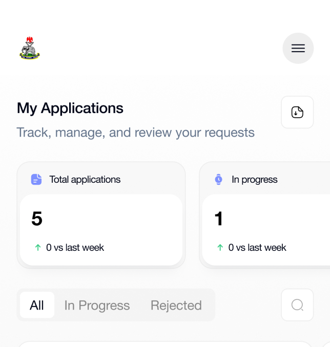 IDP application dashboard