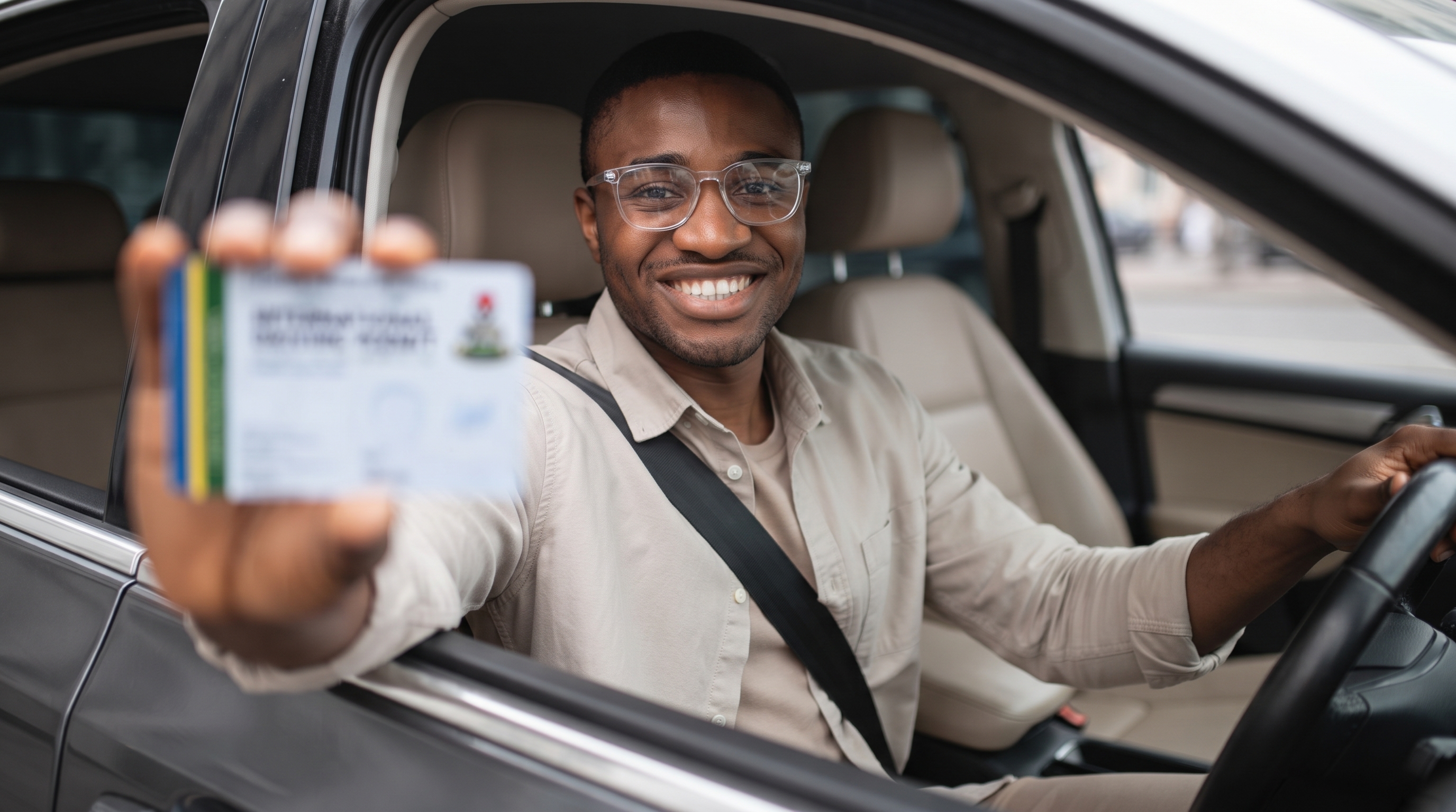 Driver holding an International Driving Permit